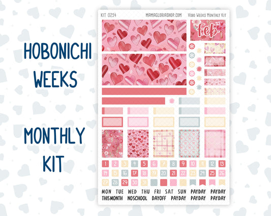 Kit 0254 - Hobonichi Weeks - Monthly Kit - February - Valentine Village