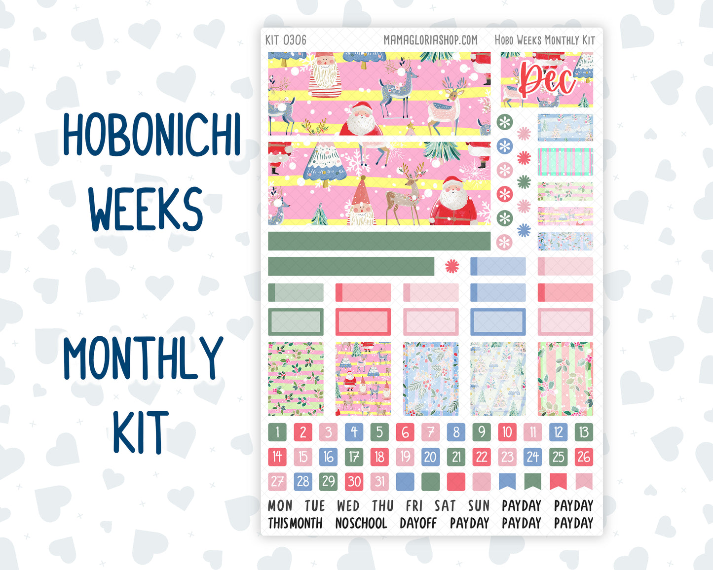 Kit 0306 - Hobonichi Weeks - Monthly Kit - December - Jolly Mischief