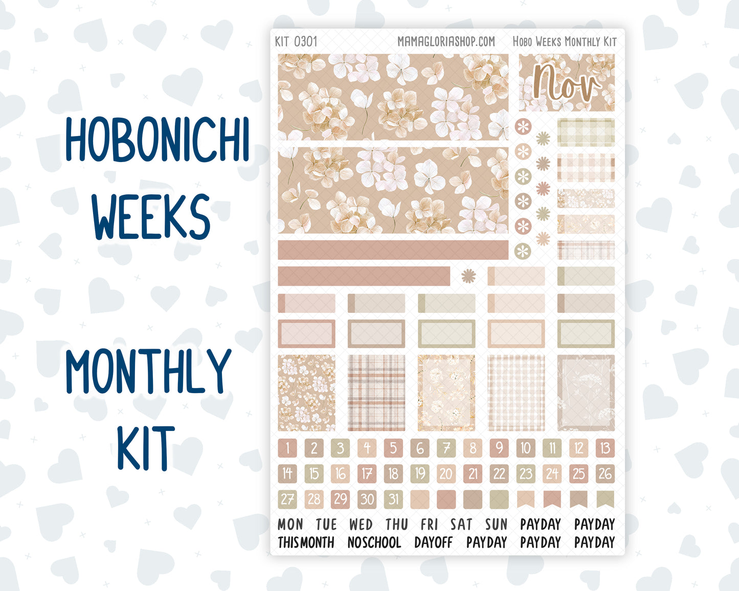 Kit 0301 - Hobonichi Weeks - Monthly Kit - November - Sunday Comfort