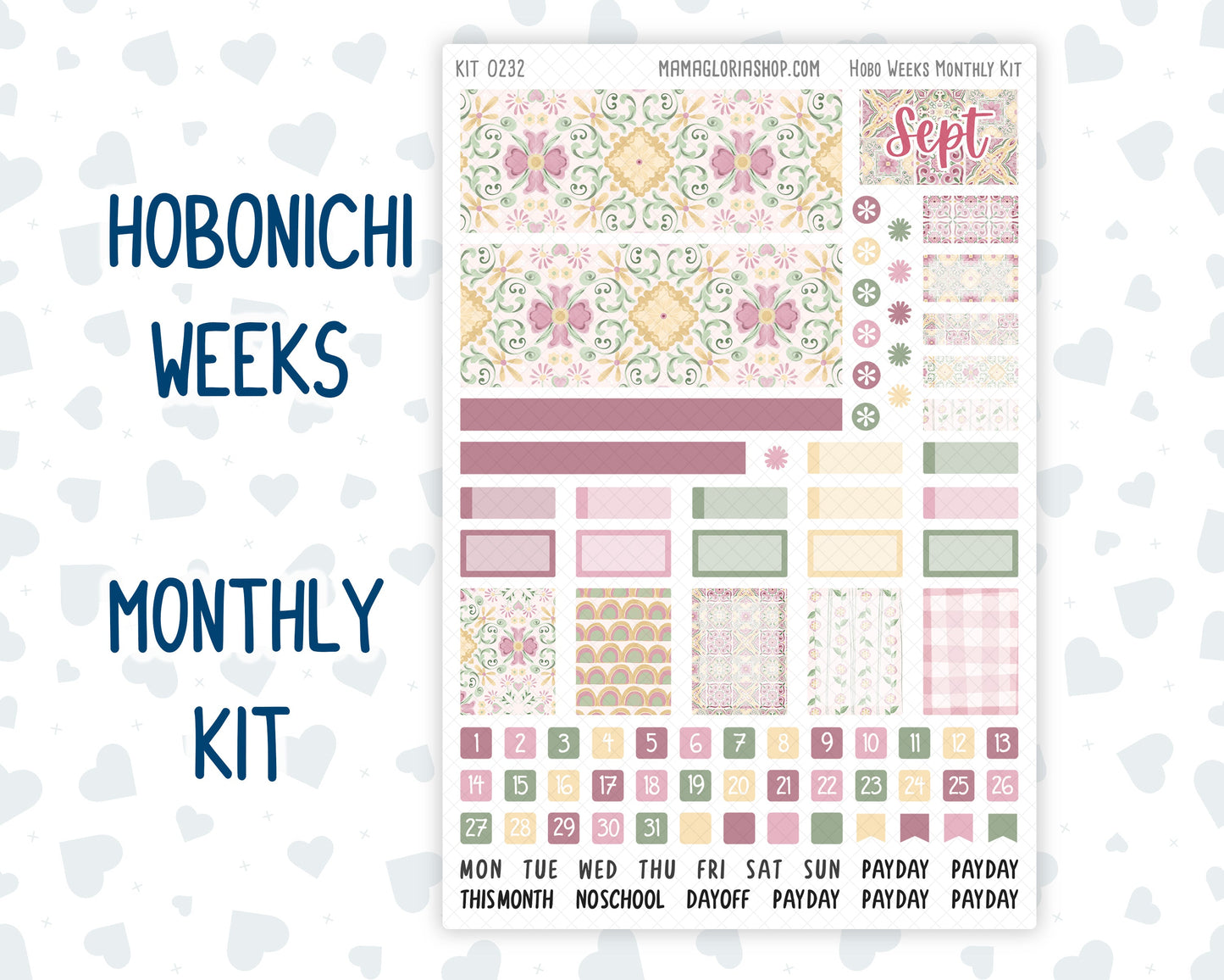 Kit 0232 - Hobonichi Weeks - Monthly Kit - September - Heirloom Garden