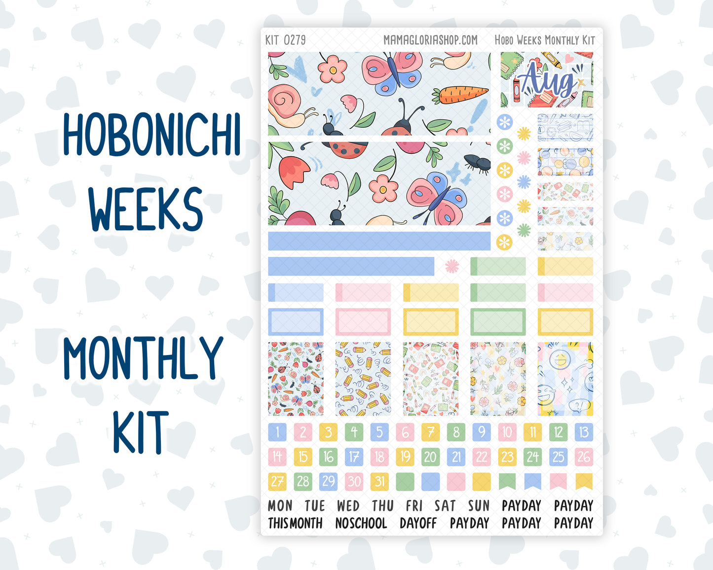 Kit 0279 - Hobonichi Weeks - Monthly Kit - August - Not Ready For School