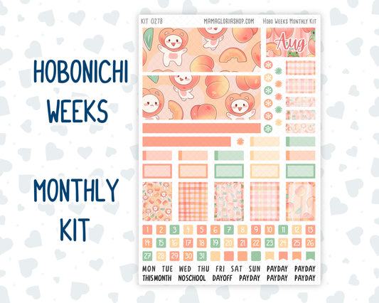 Kit 0278 - Hobonichi Weeks - Monthly Kit - August - Oops, All Peaches