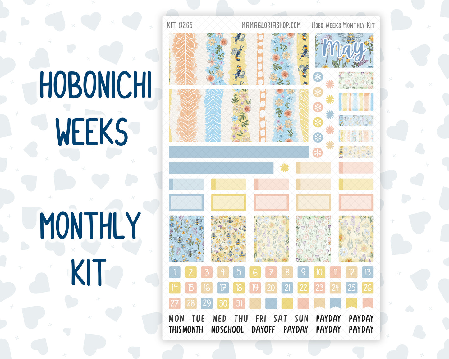 Kit 0265 - Hobonichi Weeks - Monthly Kit - May - Honeybee Sky