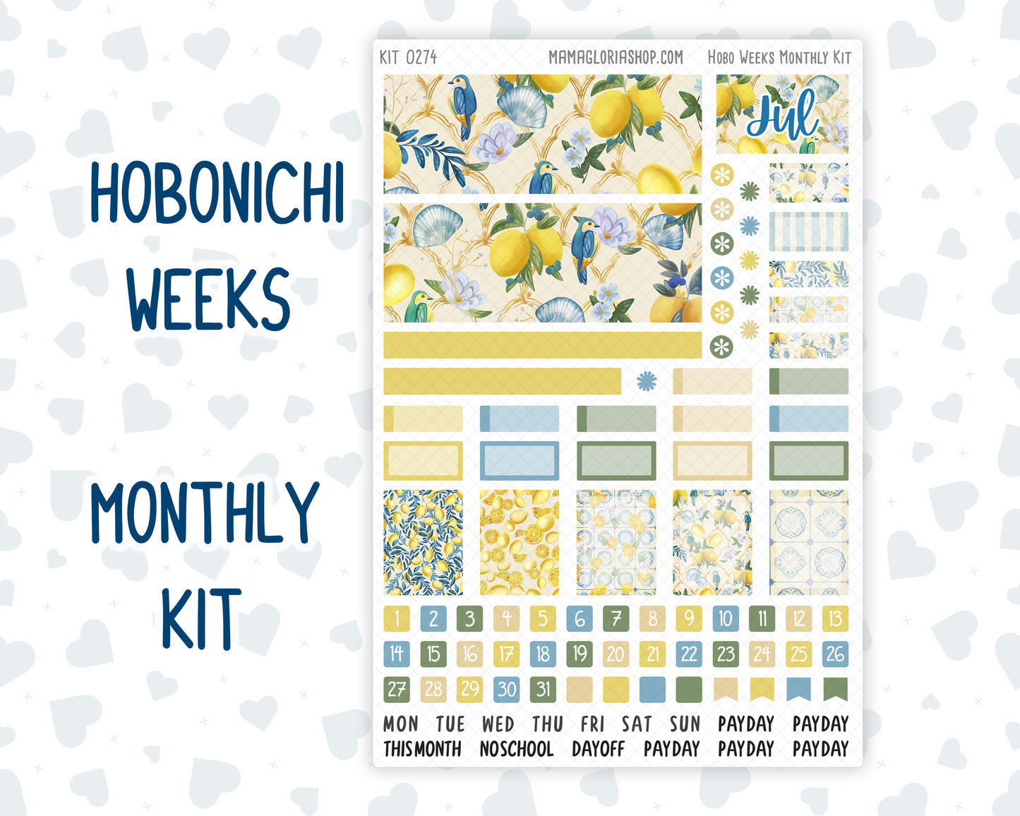 Kit 0274 - Hobonichi Weeks - Monthly Kit - July - Sunny Lemon Shore