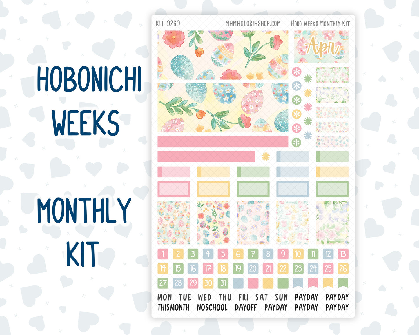 Kit 0260 - Hobonichi Weeks - Monthly Kit - April - Pastel Egg Hunt