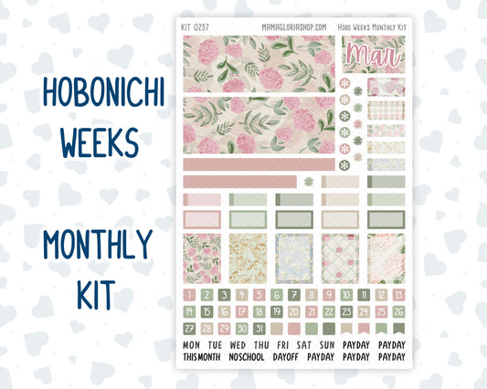 Kit 0257 - Hobonichi Weeks - Monthly Kit - March - Blush Garden