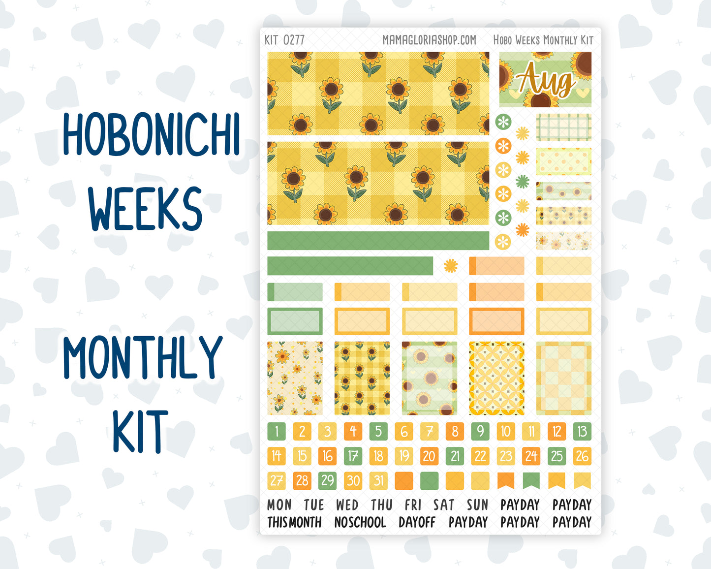 Kit 0277 - Hobonichi Weeks - Monthly Kit - August - Sunflower Drama Club