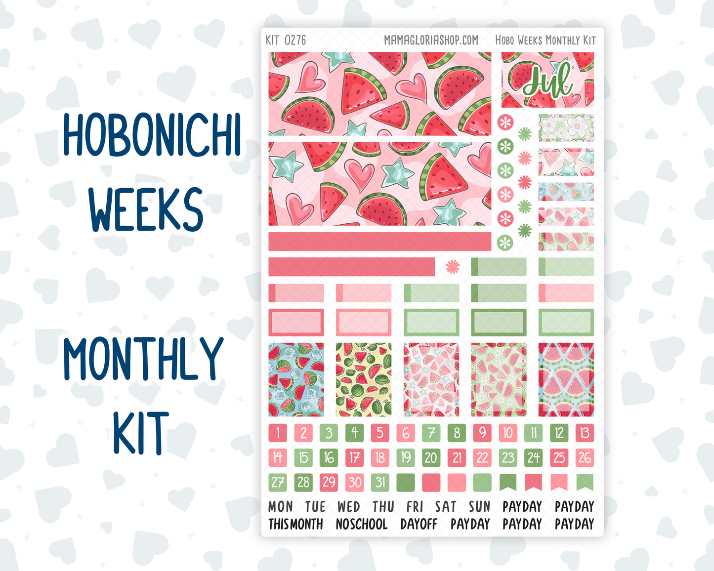 Kit 0276 - Hobonichi Weeks - Monthly Kit - July - Melon Crush