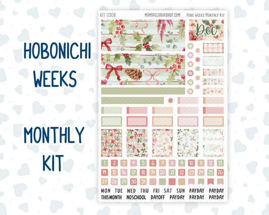 Kit 0308 - Hobonichi Weeks - Monthly Kit - December - Knit & Holly