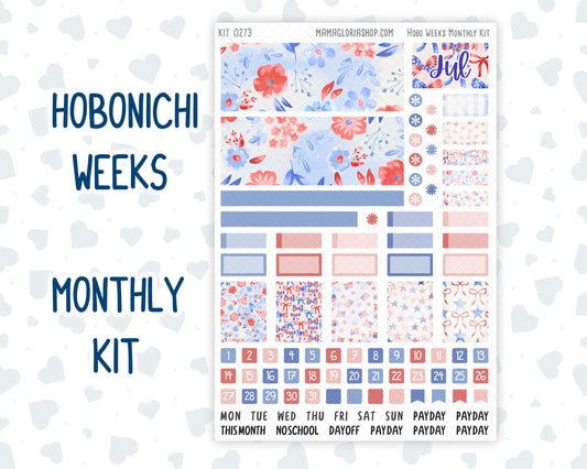 Kit 0273 - Hobonichi Weeks - Monthly Kit - July - Americana In Bloom