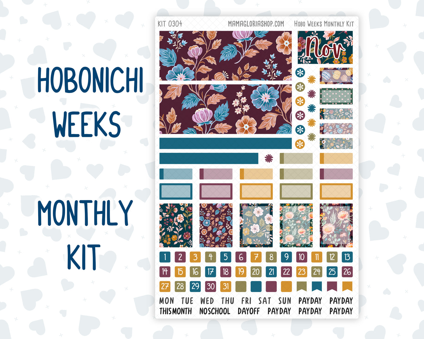 Kit 0304 - Hobonichi Weeks - Monthly Kit - November - Autumn In Bloom