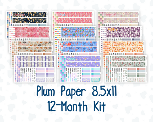 8.5x11 - 12-Month Kit -  For Plum Paper Planner - 2026