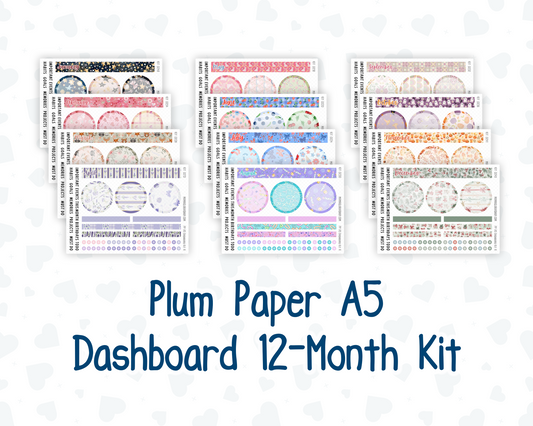 A5 - 12-Month Kit - Dashboard-  For Plum Paper Planner - 2026