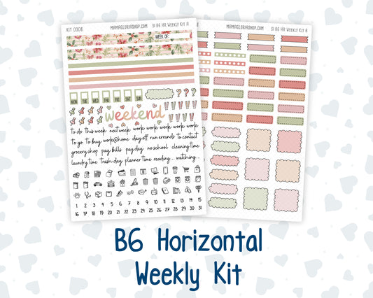 Kit 0308 - B6 - For Sterling Ink And More - Horizontal Weekly Kit - December - Knit & Holly