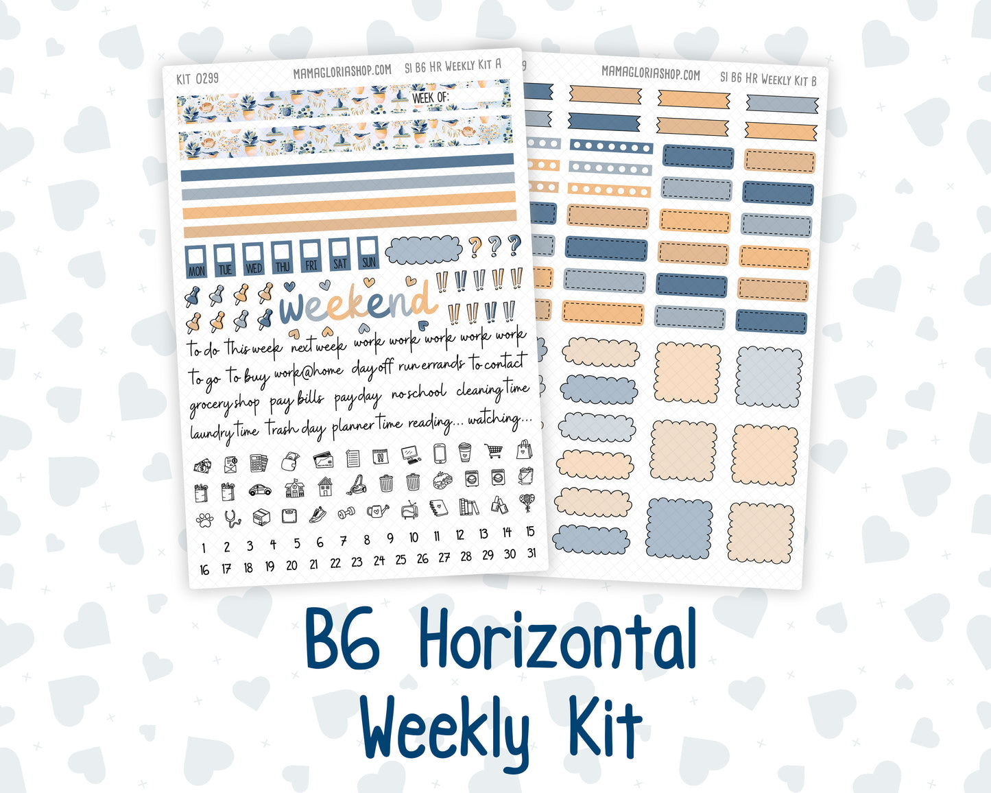 Kit 0299 - B6 - For Sterling Ink And More - Horizontal Weekly Kit - October - Book Nook