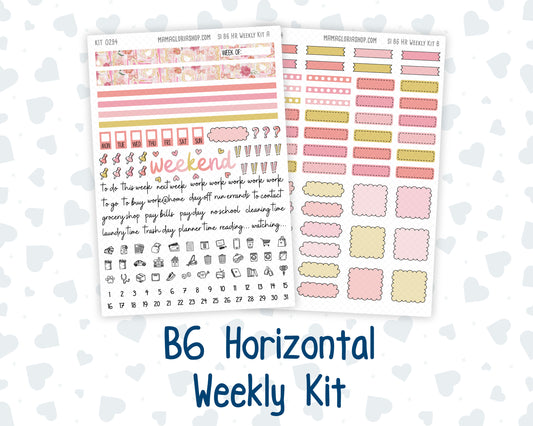 Kit 0294 - B6 - For Sterling Ink And More - Horizontal Weekly Kit - September - Rosy Reveria
