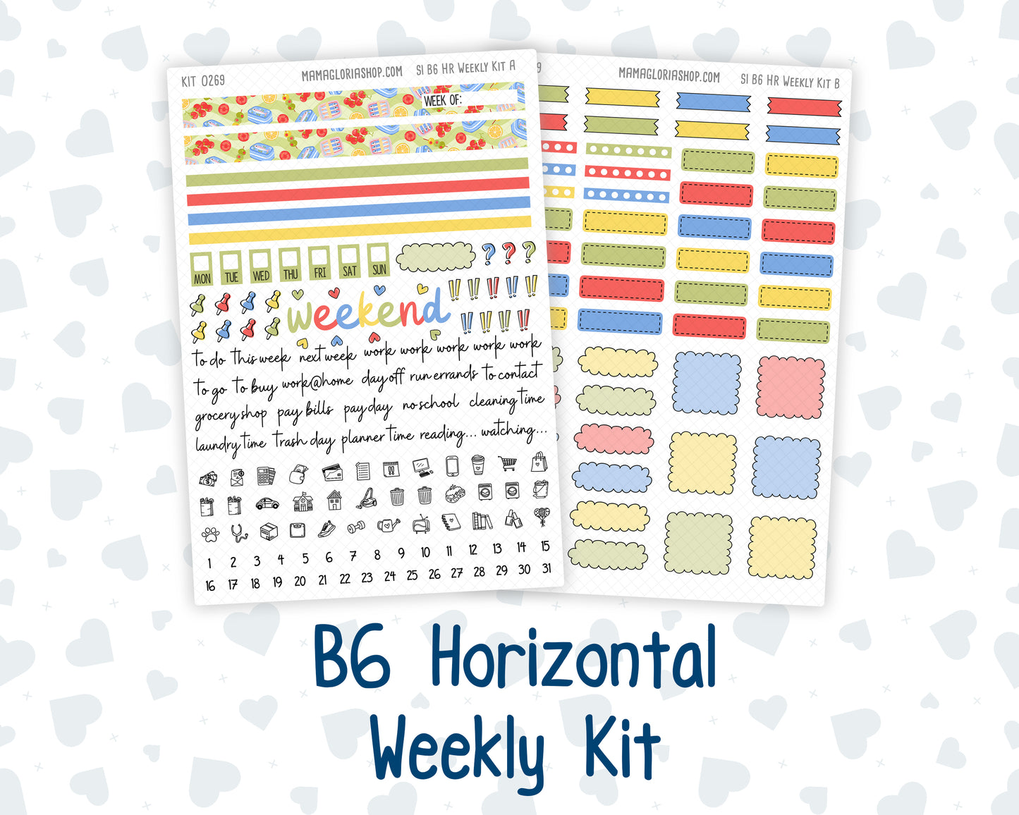 Kit 0269 - B6 - For Sterling Ink And More - Horizontal Weekly Kit - June - Dolce Mare