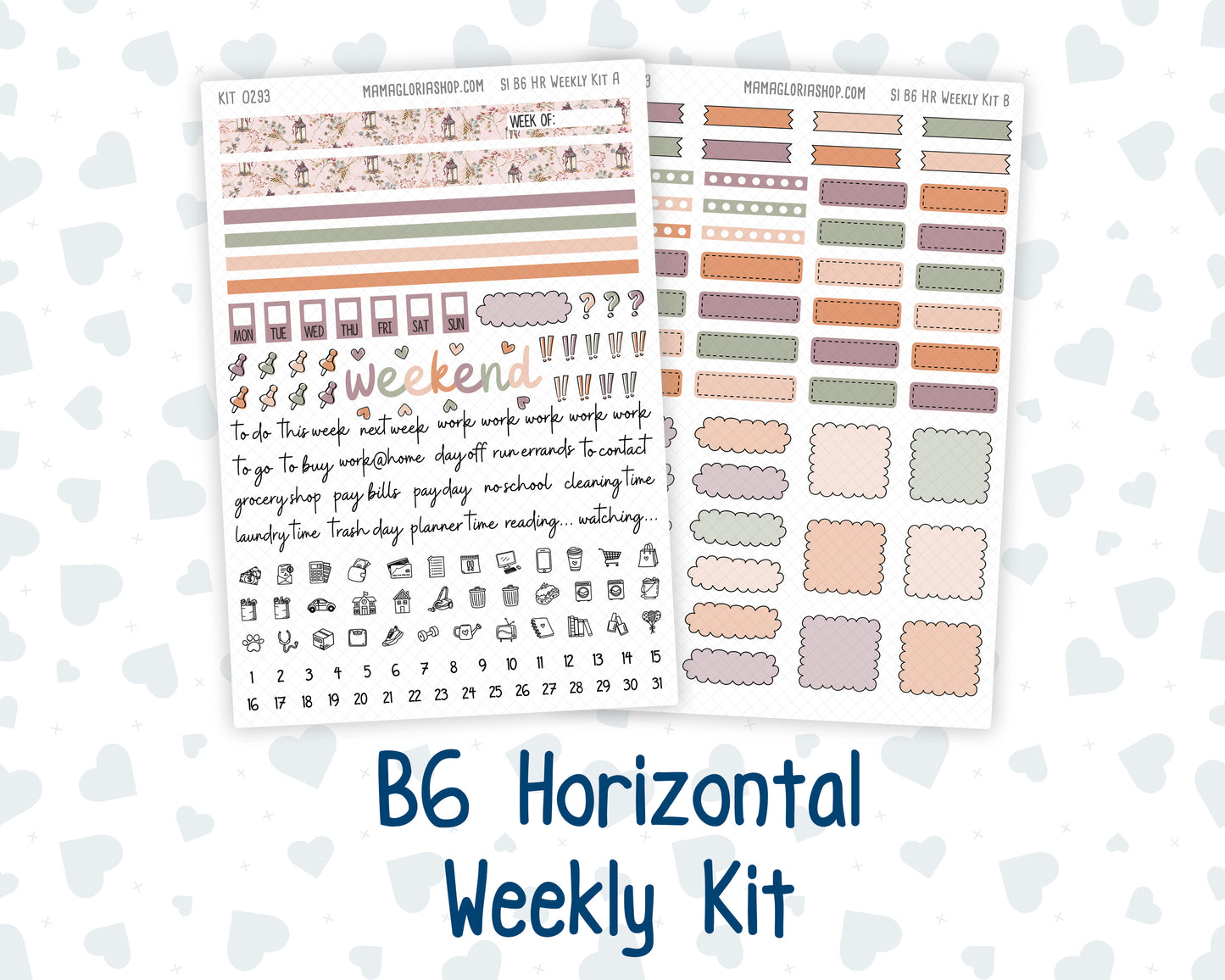 Kit 0293 - B6 - For Sterling Ink And More - Horizontal Weekly Kit - September - Fleur de Provence