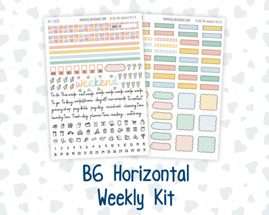 Kit 0222 - B6 - For Sterling Ink And More - Horizontal Weekly Kit - June - Beach Day