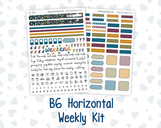 Kit 0304 - B6 - For Sterling Ink And More - Horizontal Weekly Kit - November - Autumn In Bloom