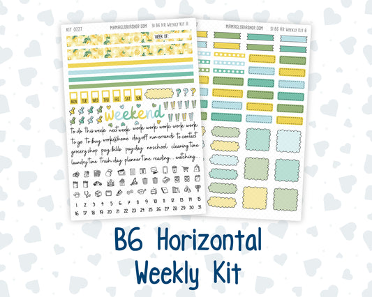 Kit 0227 - B6 - For Sterling Ink And More - Horizontal Weekly Kit - July - Lemon Grove