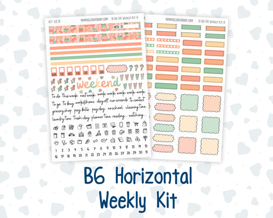 Kit 0278 - B6 - For Sterling Ink And More - Horizontal Weekly Kit - August - Oops, All Peaches