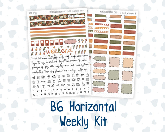 Kit 0298 - B6 - For Sterling Ink And More - Horizontal Weekly Kit - October - Velvet Bloom