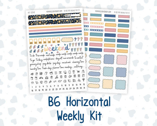 Kit 0248 - B6 - For Sterling Ink And More - Horizontal Weekly Kit - January - Midnight Countdown