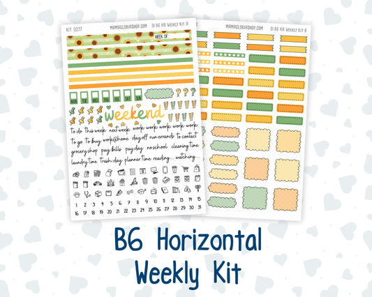 Kit 0277 - B6 - For Sterling Ink And More - Horizontal Weekly Kit - August - Sunflower Drama Club