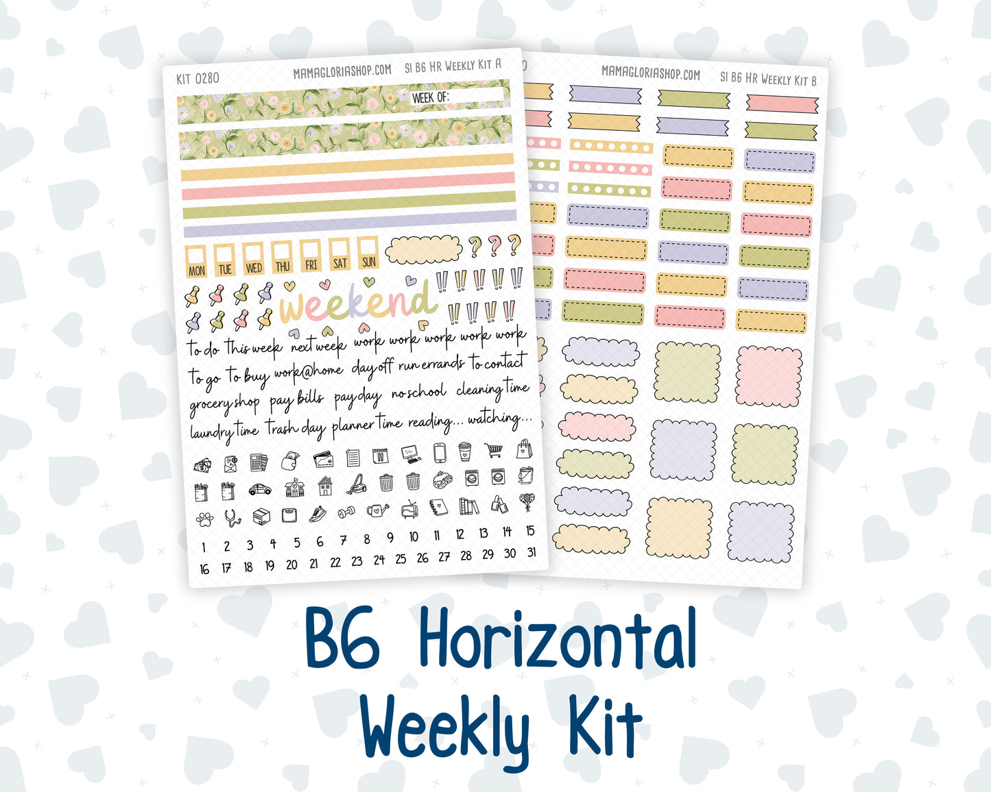 Kit 0280 - B6 - For Sterling Ink And More - Horizontal Weekly Kit - Half Past Six In August