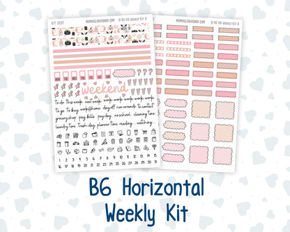 Kit 0297 - B6 - For Sterling Ink And More - Horizontal Weekly Kit - October - Pink Spell