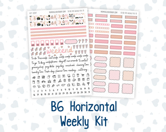 Kit 0297 - B6 - For Sterling Ink And More - Horizontal Weekly Kit - October - Pink Spell