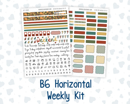 Kit 0302 - B6 - For Sterling Ink And More - Horizontal Weekly Kit - November - Thankful Season