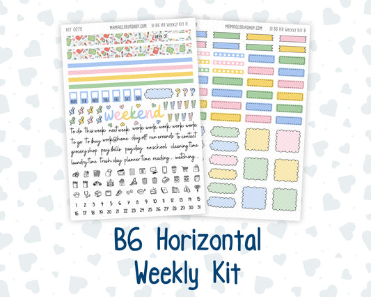 Kit 0279 - B6 - For Sterling Ink And More - Horizontal Weekly Kit - August - Not Ready For School