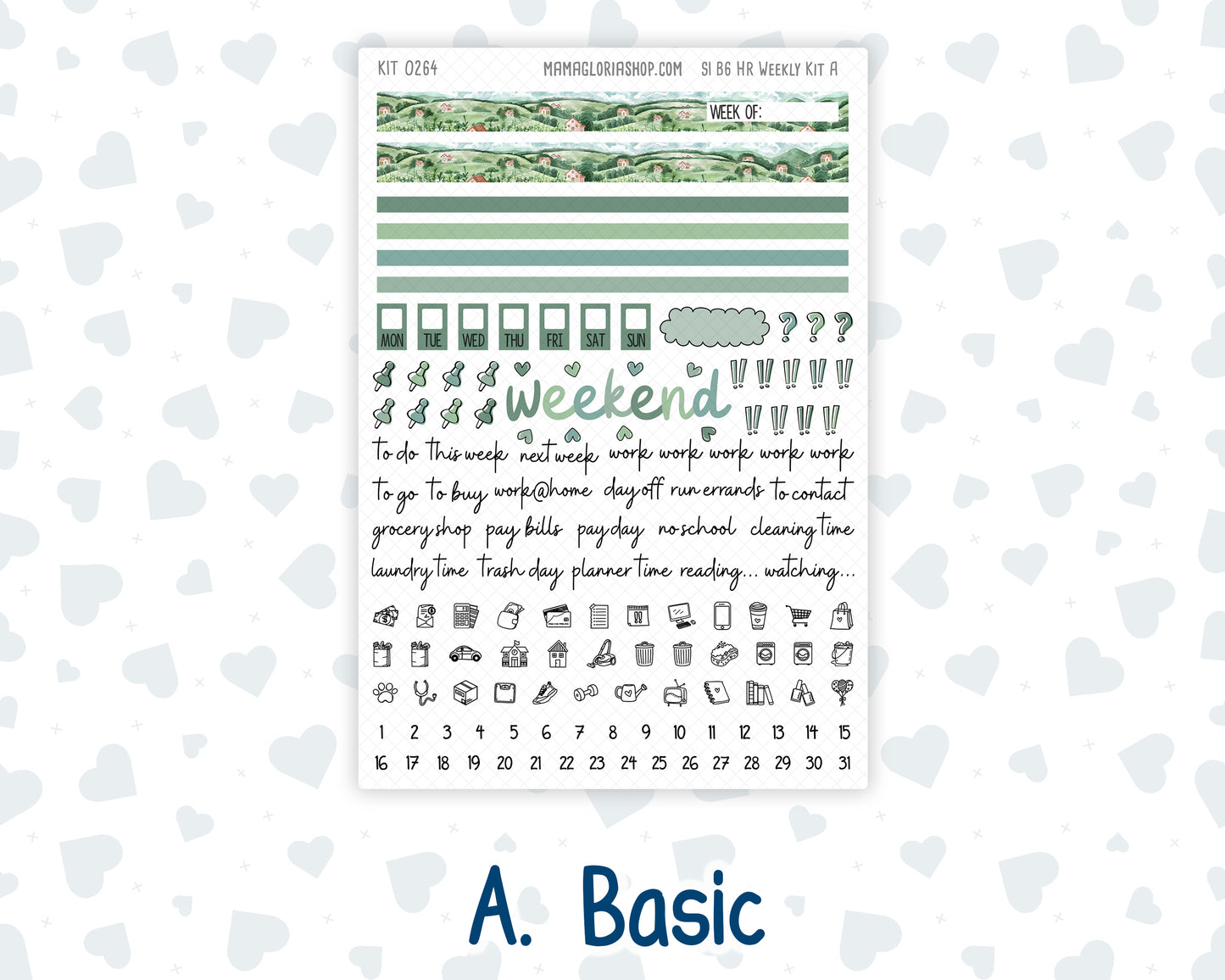 Kit 0264 - B6 - For Sterling Ink And More - Horizontal Weekly Kit - May - Spring Walk