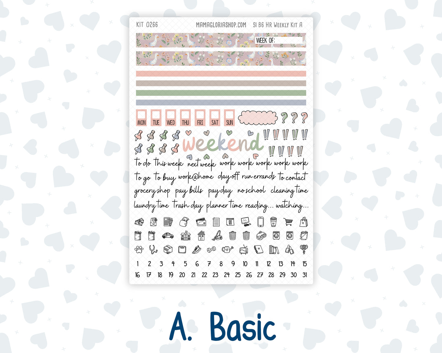 Kit 0266 - B6 - For Sterling Ink And More - Horizontal Weekly Kit - May - Froggy Lake Picnic