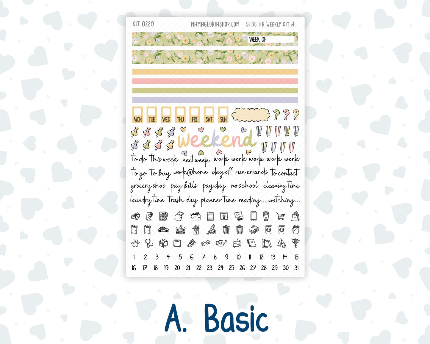 Kit 0280 - B6 - For Sterling Ink And More - Horizontal Weekly Kit - Half Past Six In August