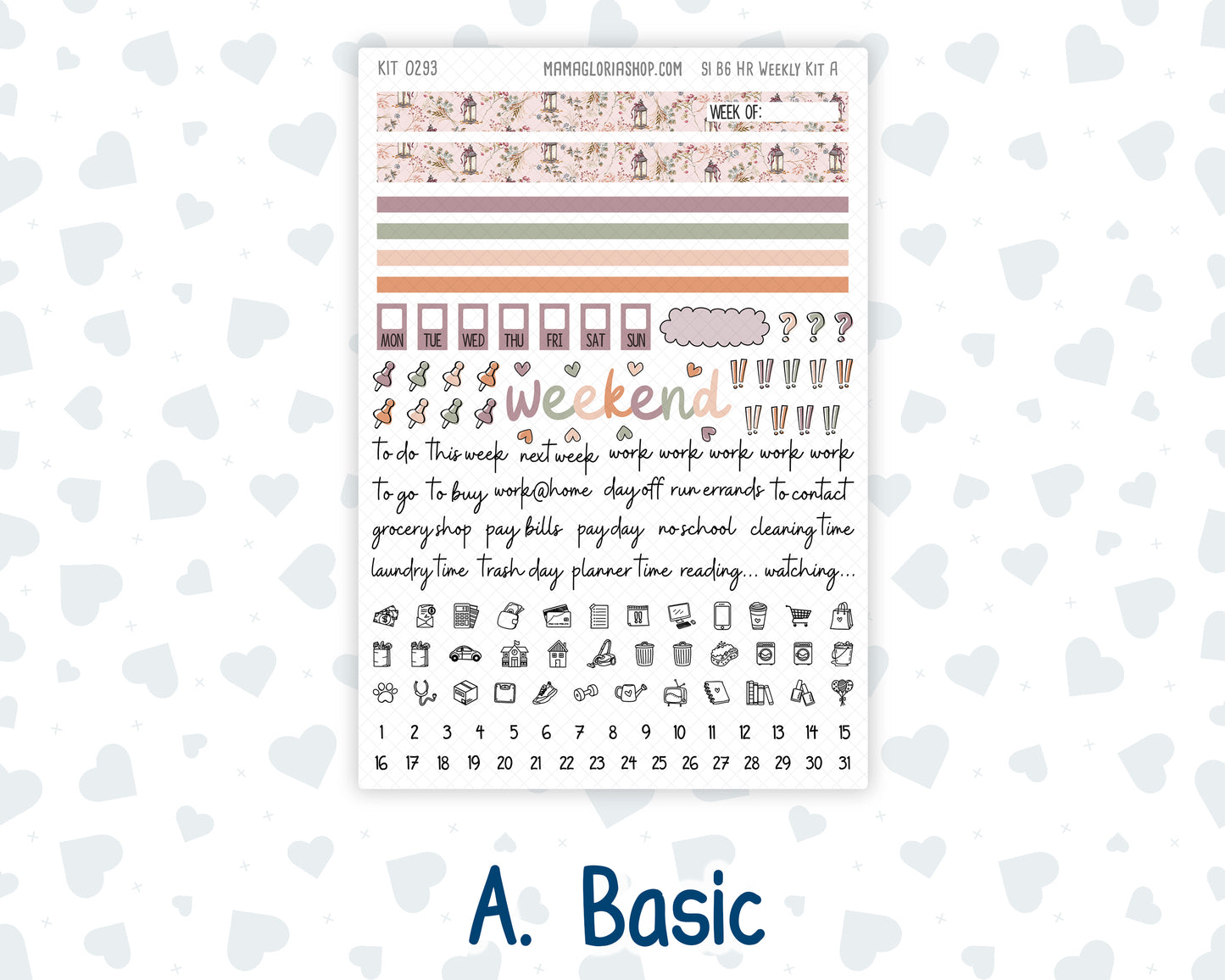 Kit 0293 - B6 - For Sterling Ink And More - Horizontal Weekly Kit - September - Fleur de Provence