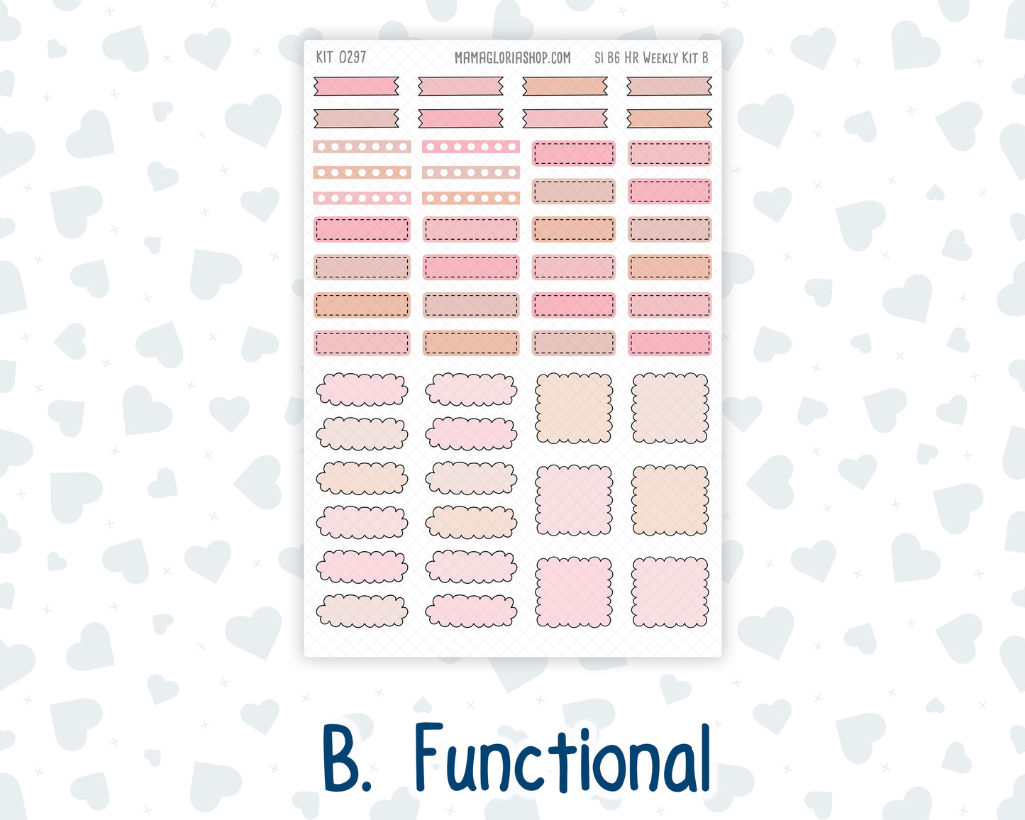 Kit 0297 - B6 - For Sterling Ink And More - Horizontal Weekly Kit - October - Pink Spell