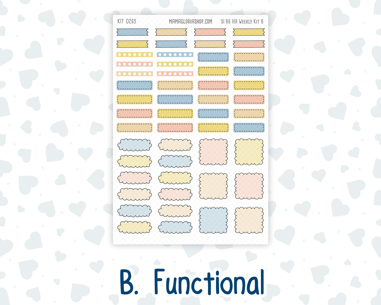Kit 0265 - B6 - For Sterling Ink And More - Horizontal Weekly Kit - May - Honeybee Sky