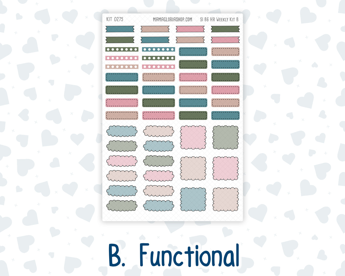Kit 0275 - B6 - For Sterling Ink And More - Horizontal Weekly Kit - July - Tropical Safari Blush