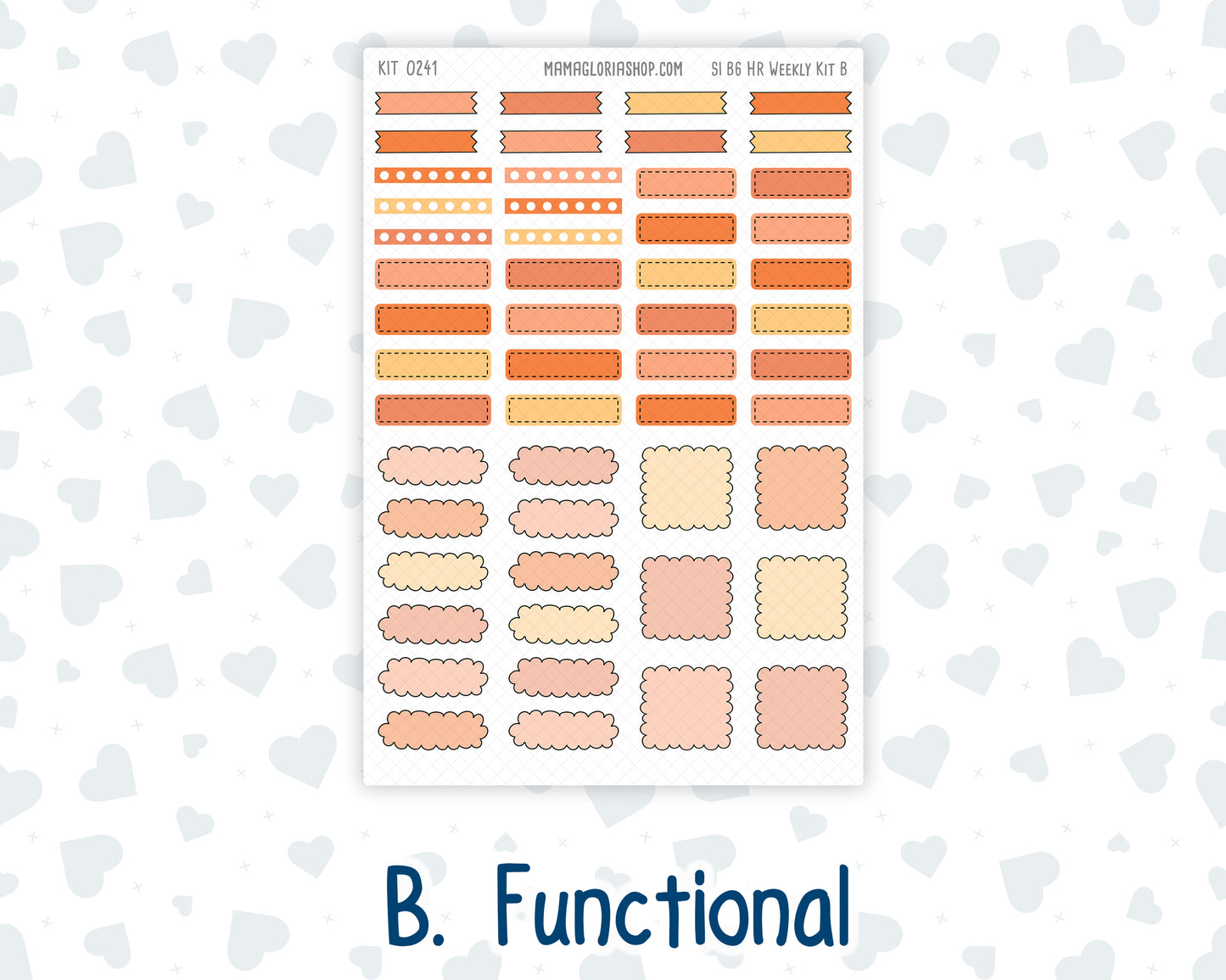 Kit 0241 - B6 - For Sterling Ink And More - Horizontal Weekly Kit - November - Pumpkin Latte