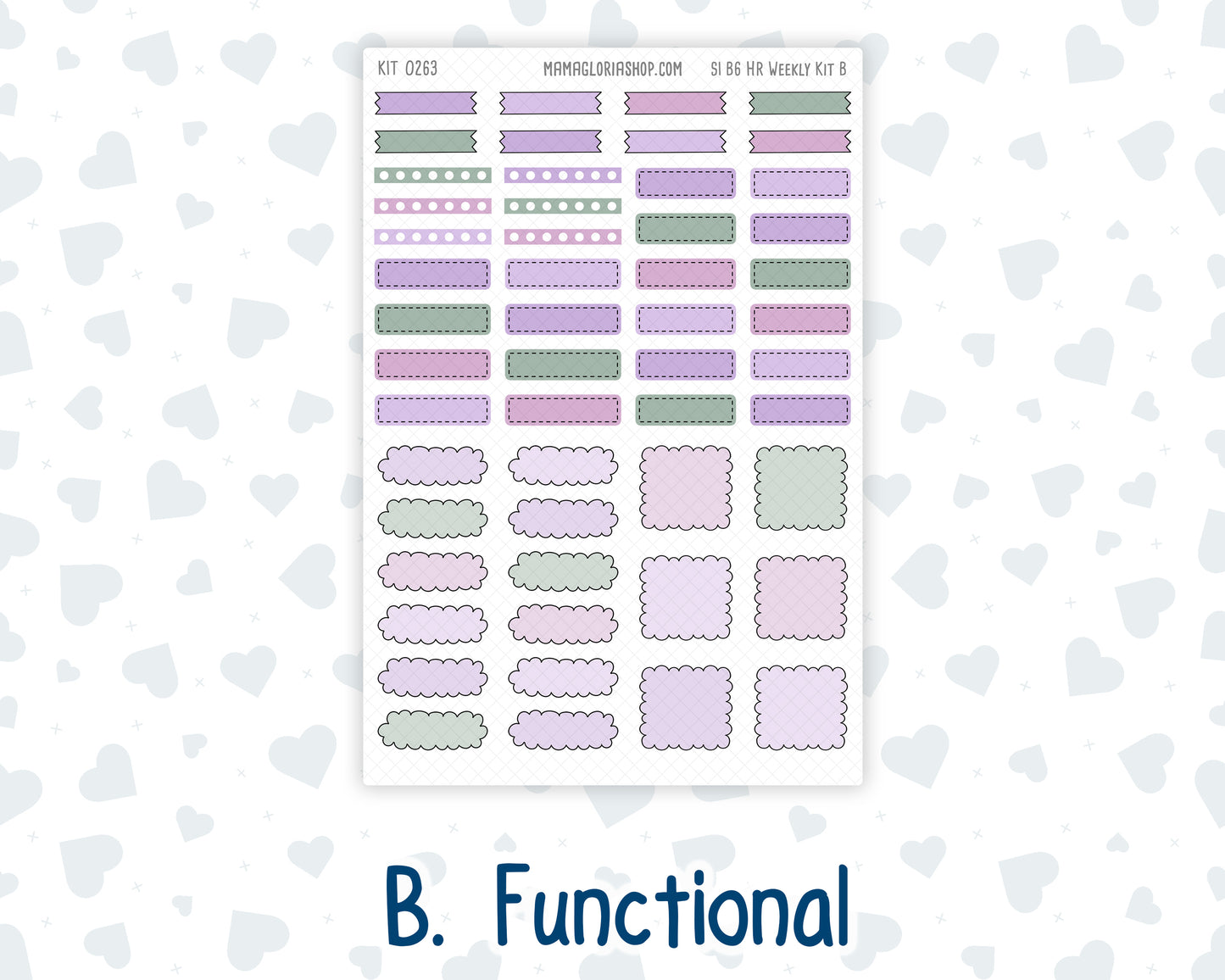 Kit 0263 - B6 - For Sterling Ink And More - Horizontal Weekly Kit - April - Lavender Drift