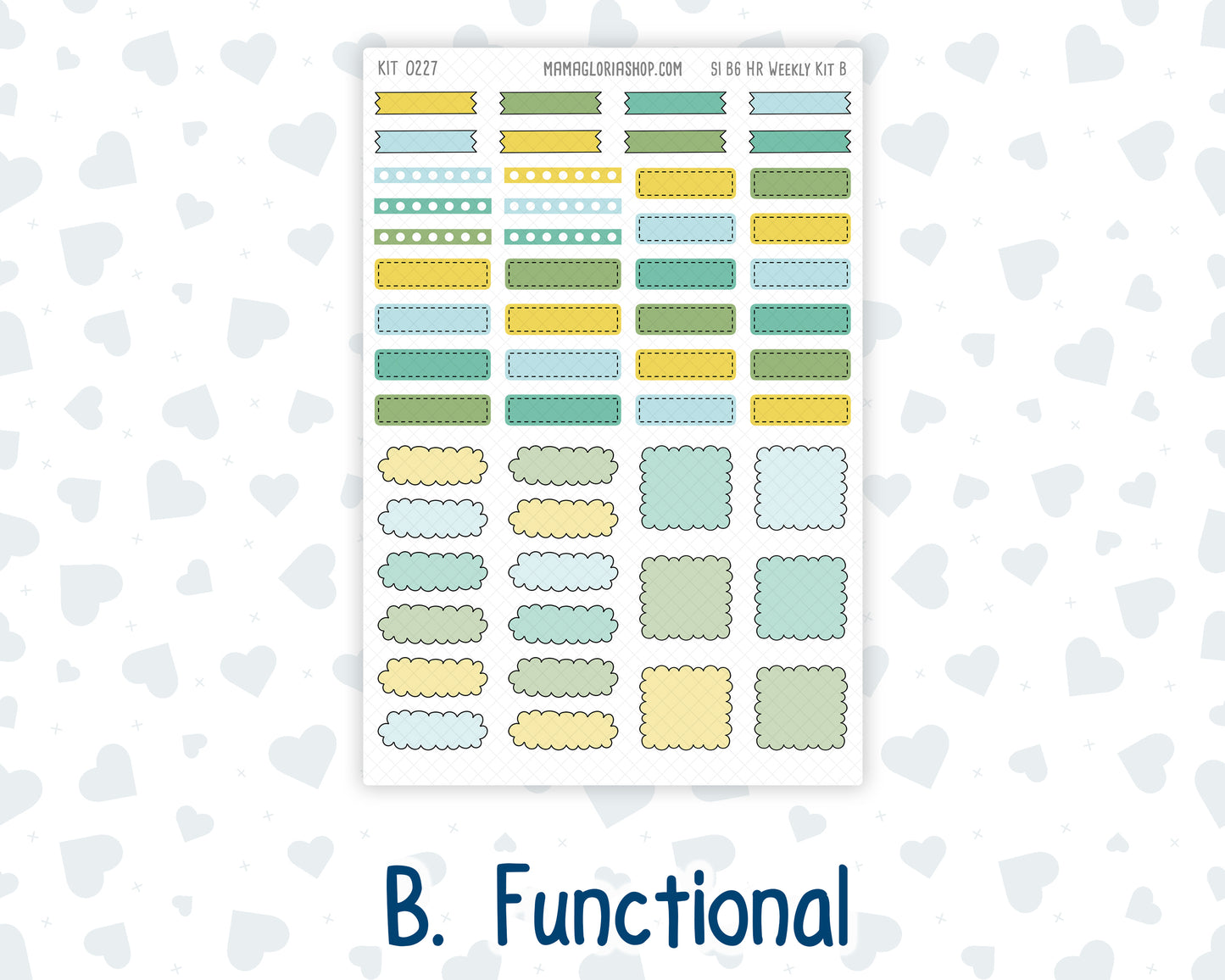 Kit 0227 - B6 - For Sterling Ink And More - Horizontal Weekly Kit - July - Lemon Grove
