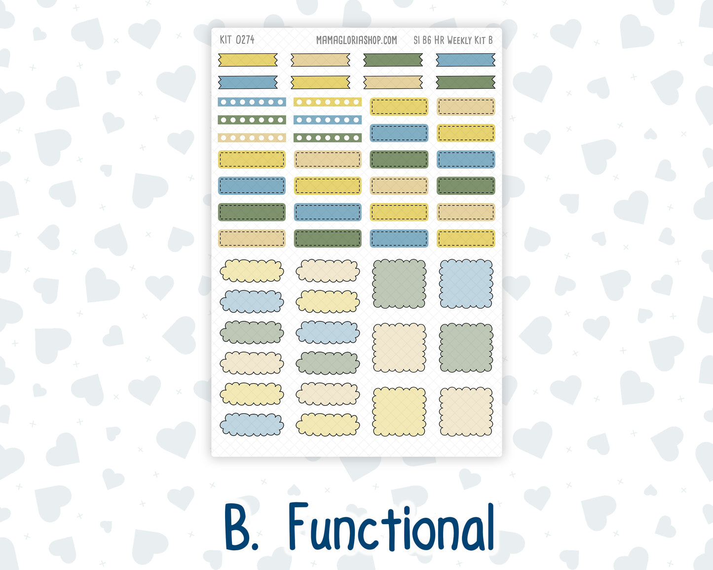 Kit 0274 - B6 - For Sterling Ink And More - Horizontal Weekly Kit - July - Sunny Lemon Shore