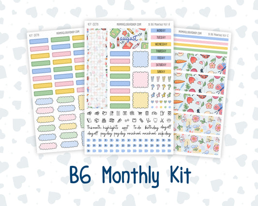 Kit 0279 - B6 - For Sterling Ink And More - Monthly Kit - August - Not Ready For School