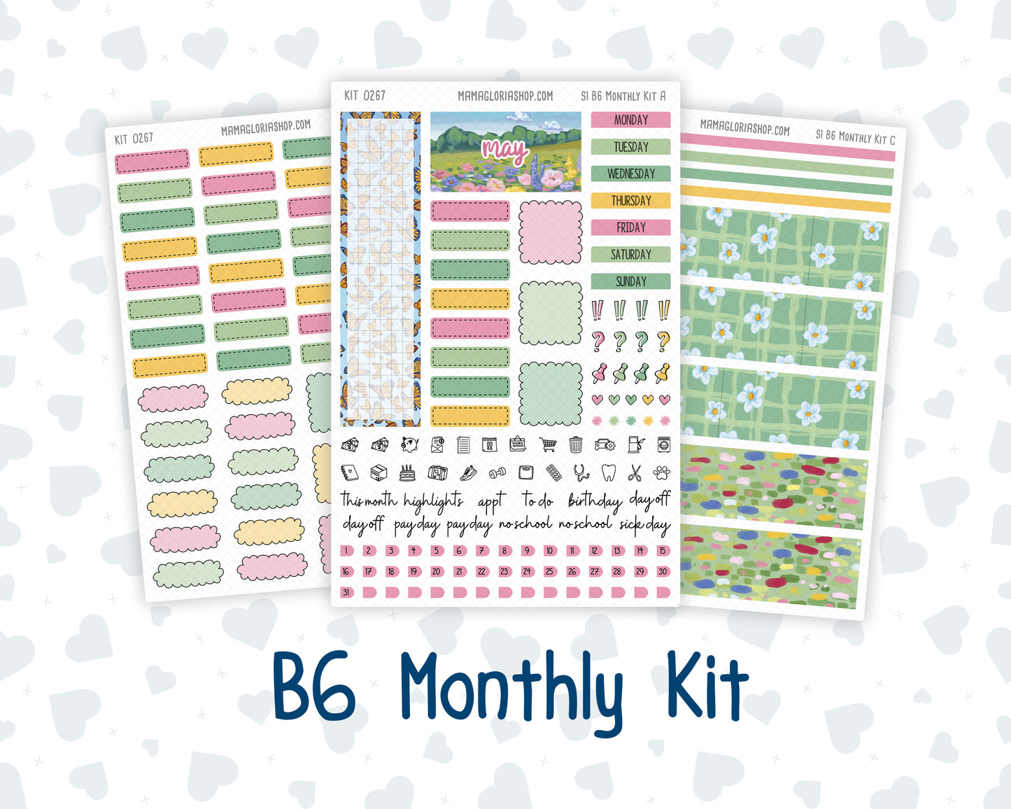 Kit 0267 - B6 - For Sterling Ink And More - Monthly Kit - May - Flowers For Mama