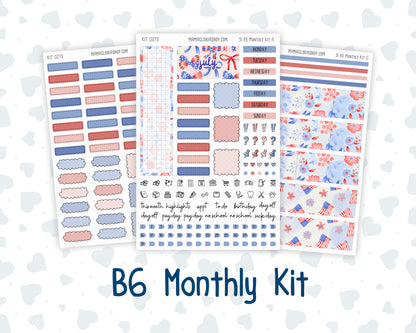 Kit 0273 - B6 - For Sterling Ink And More - Monthly Kit - July - Americana In Bloom
