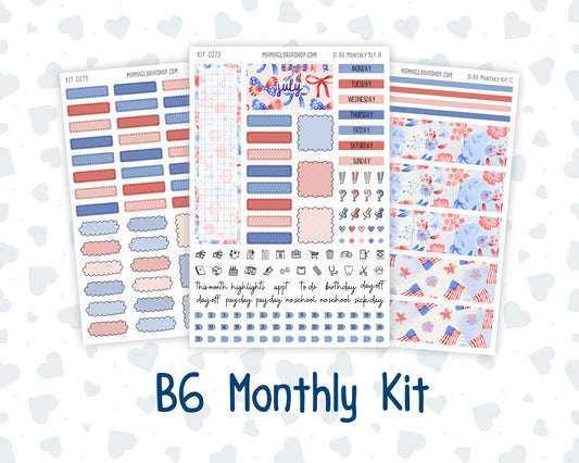 Kit 0273 - B6 - For Sterling Ink And More - Monthly Kit - July - Americana In Bloom