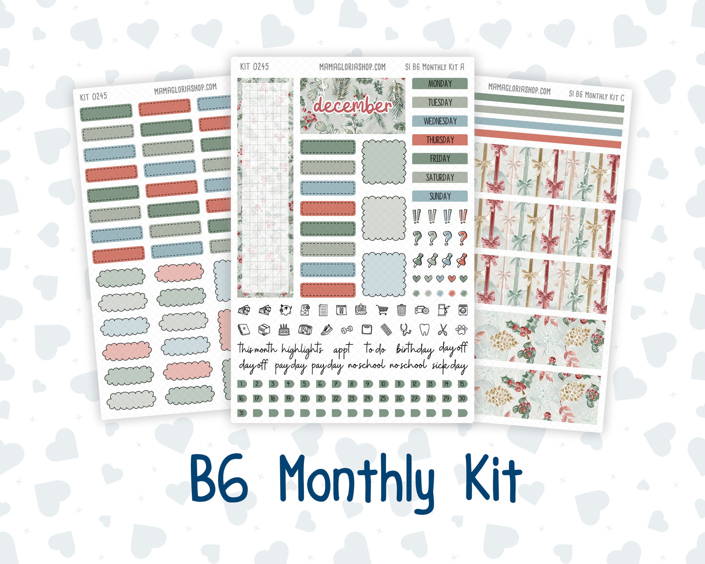 Kit 0245 - B6 - For Sterling Ink And More - Monthly Kit - December - Vintage Christmas